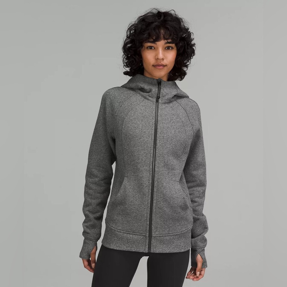 Lululemon Scuba Full Zip Hoodie Heathered Speckled Black Grey - Size 6